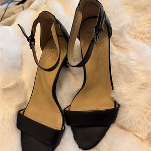 Naturalizer Black Open-Toe Ankle-Strap Sandals